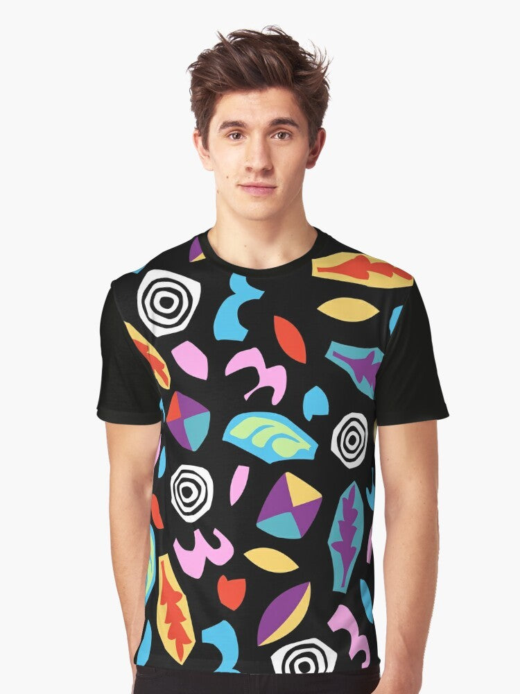 Colorful pattern graphic t-shirt featuring Eleven from the Netflix series Stranger Things - Men