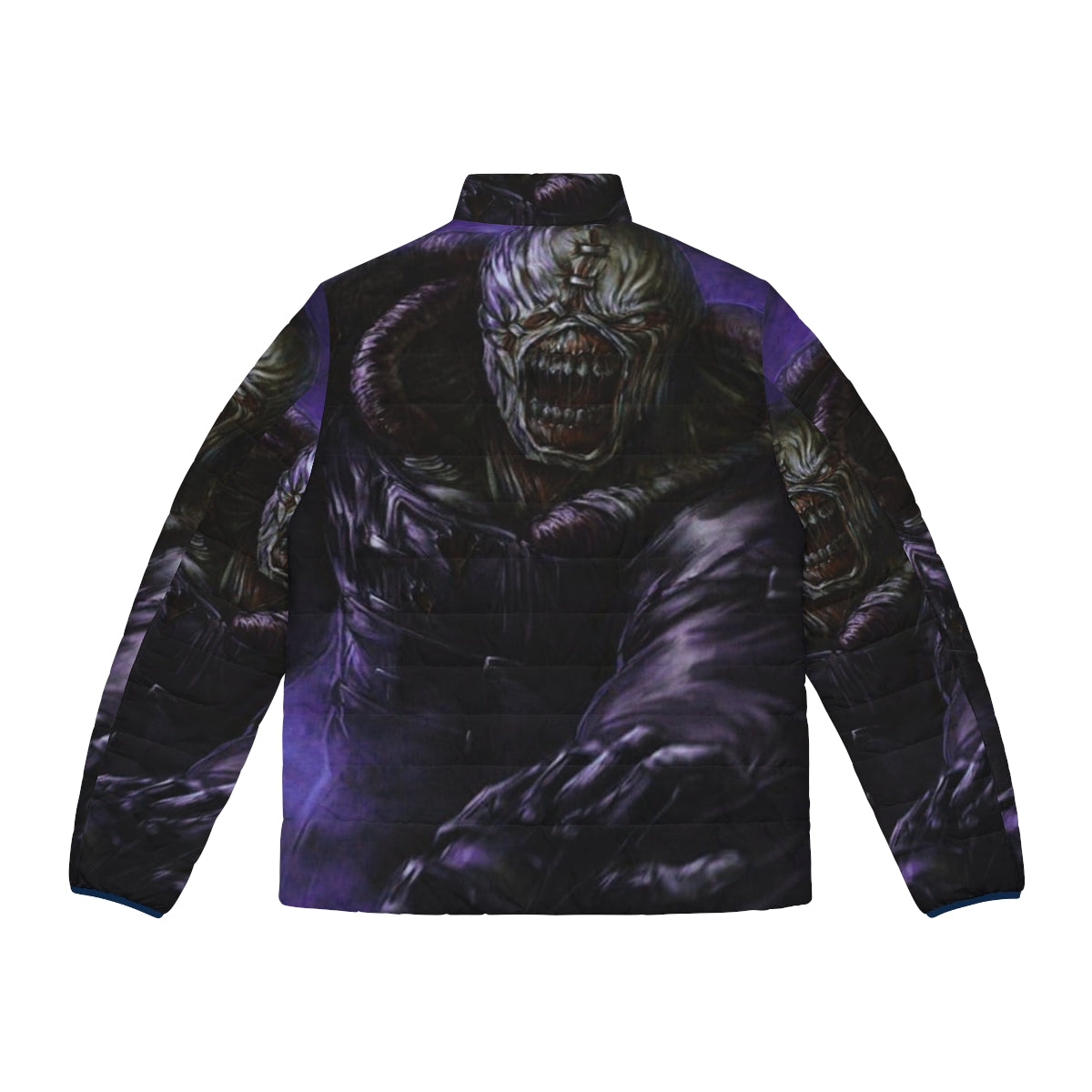 Resident Evil Nemesis Puffer Jacket, featuring the iconic Nemesis character from the survival horror game - Back