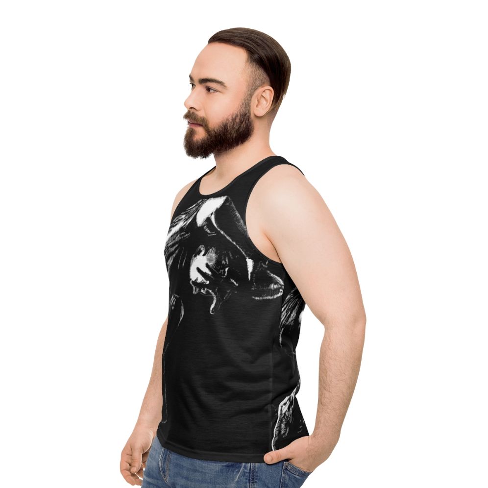 Unisex tank top with Loic Nottet digital art design - men side