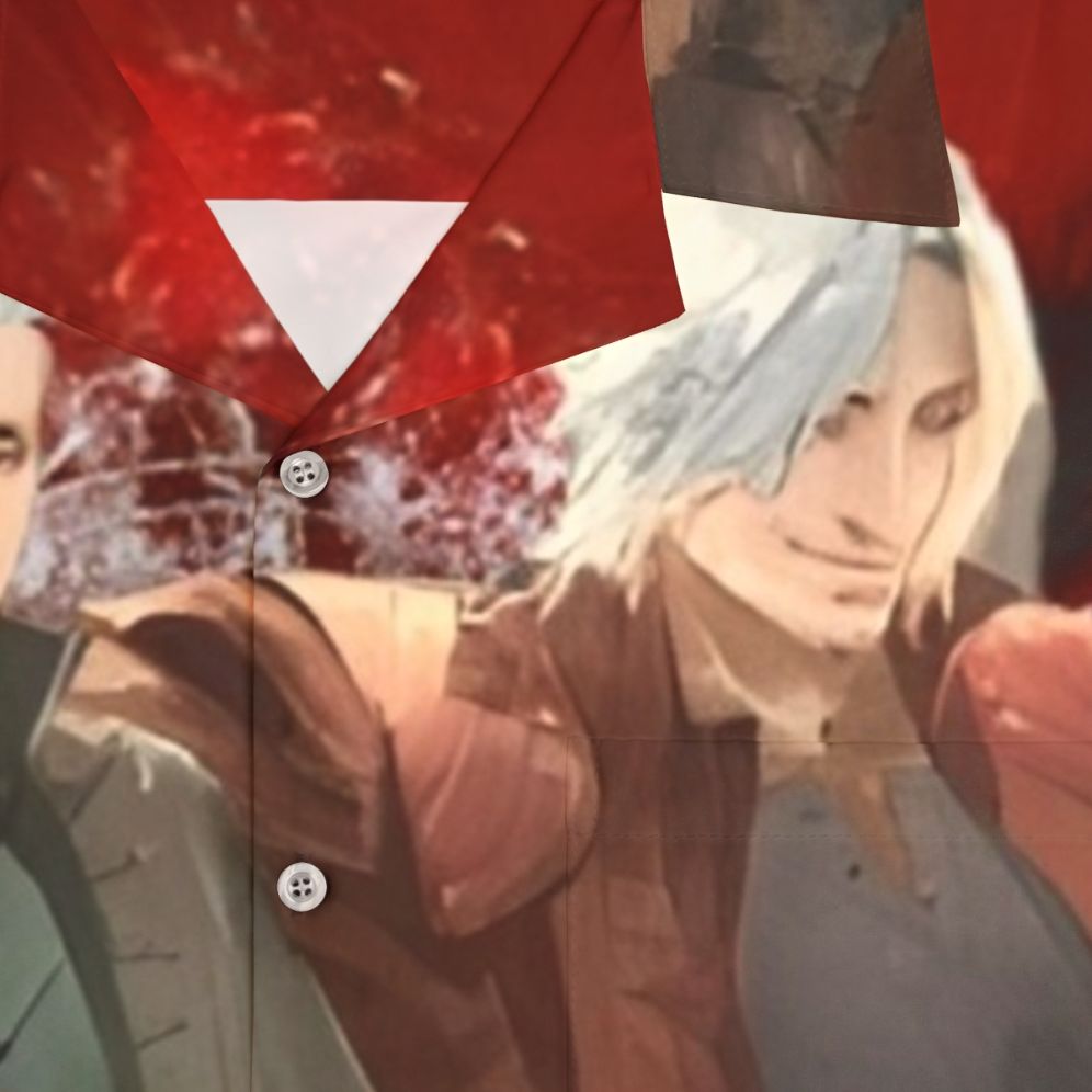 Devil May Cry 5 Anime Hawaiian Shirt with Dante, Vergil, and Nero - Detail