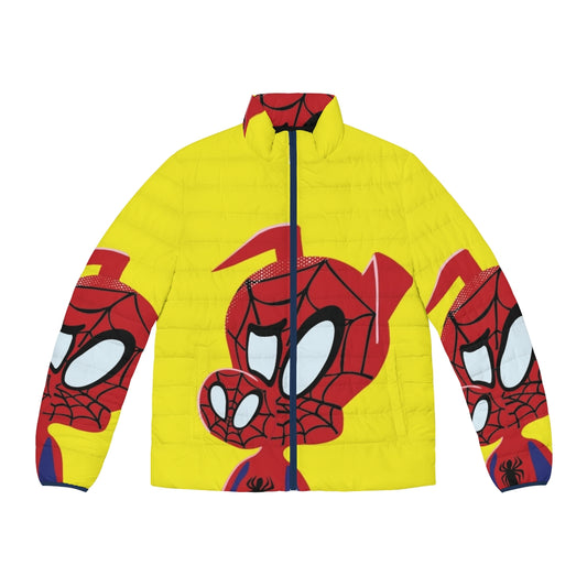 Into the Spiderverse Spider Ham Superhero Puffer Jacket with comic book character design