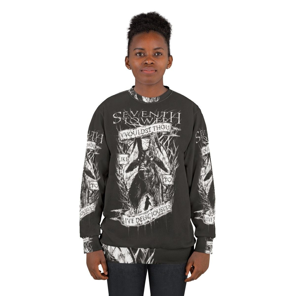 Live Deliciously Witch Sweatshirt featuring Black Phillip - women