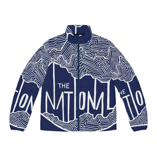 The National Relaxed Fit Puffer Jacket featuring the band's iconic lyrics