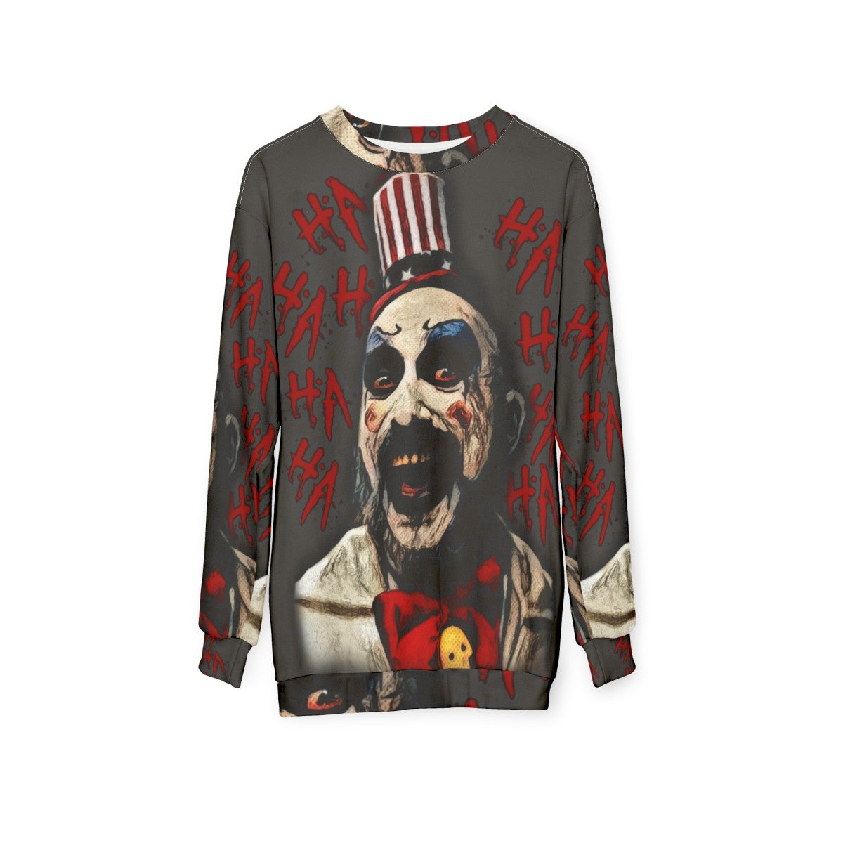 Captain Spaulding Horror Movie Themed Sweatshirt - hanging