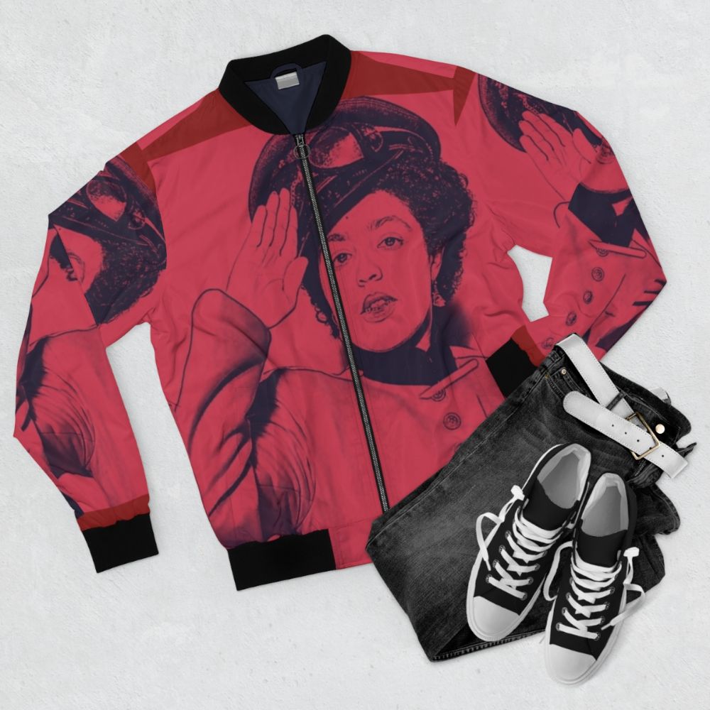 Poly Styrene X-Ray-Spex Punk Bomber Jacket - Flat lay