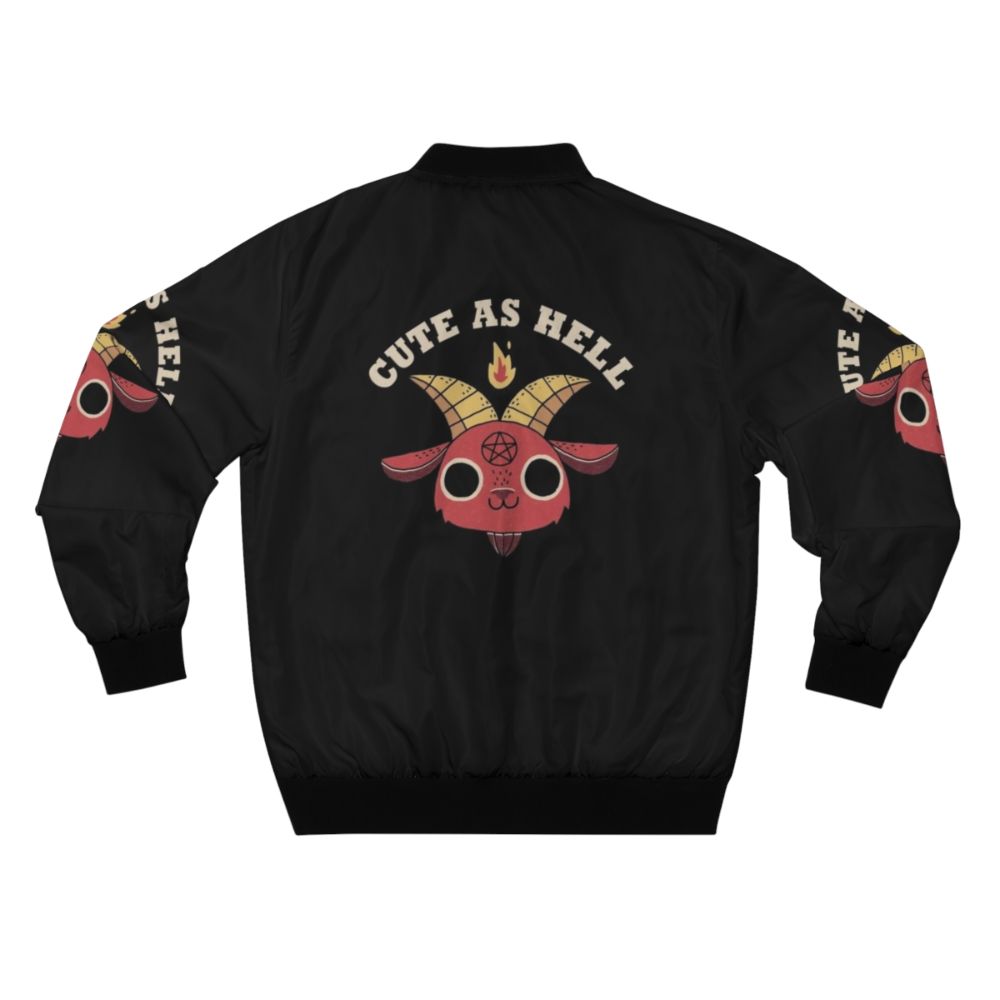 Cute devil-themed bomber jacket with retro and vintage design elements - Back