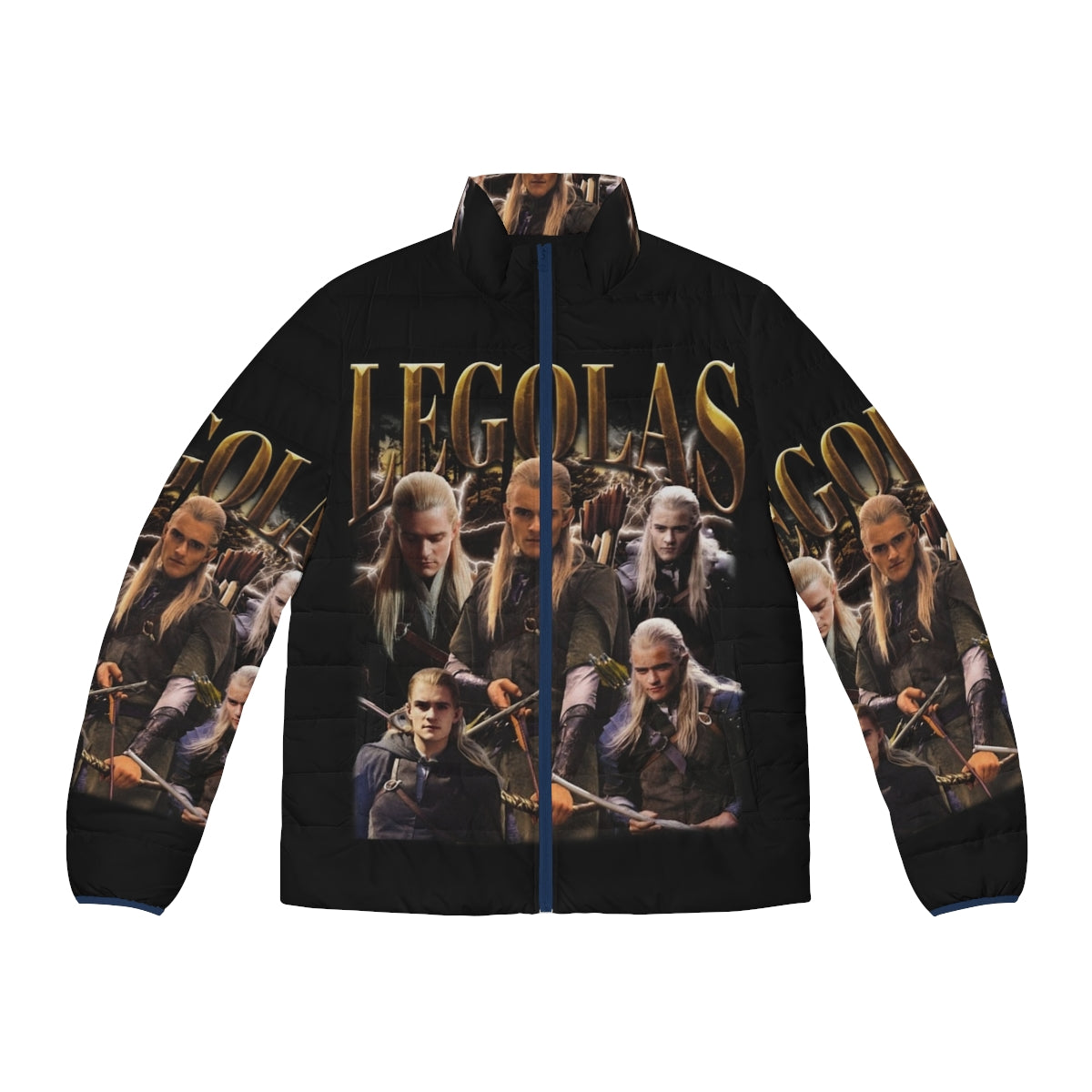 Retro LOTR Legolas Puffer Jacket inspired by Orlando Bloom's character