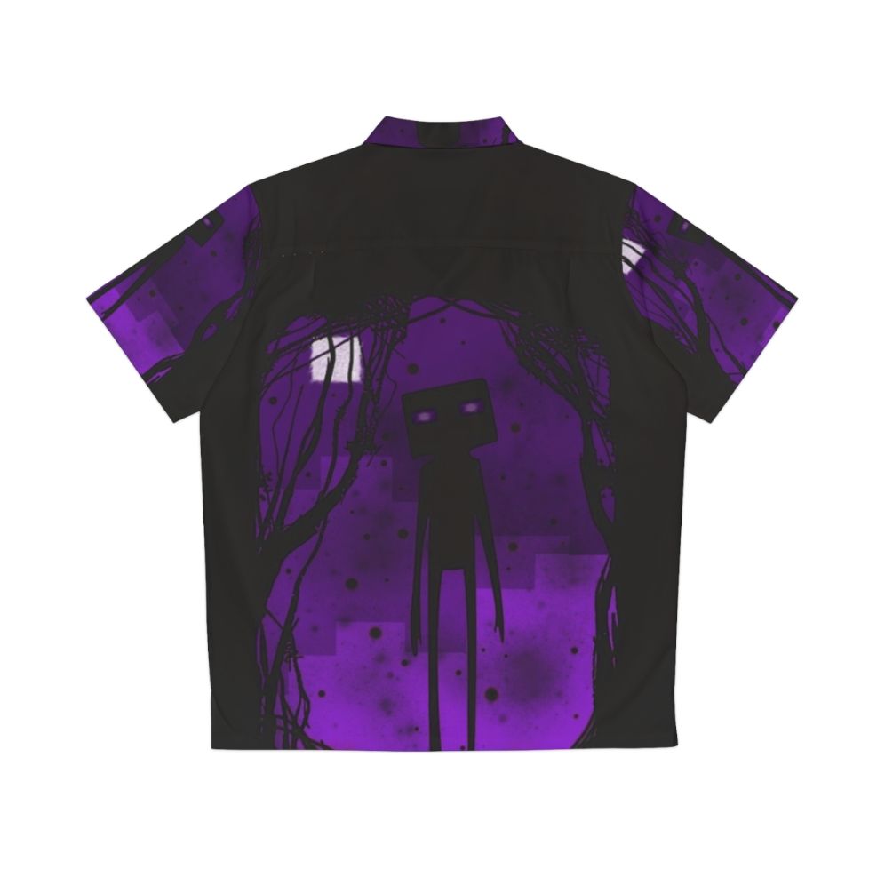 Enderman Hawaiian Shirt featuring a minimalist design for Minecraft fans - Back