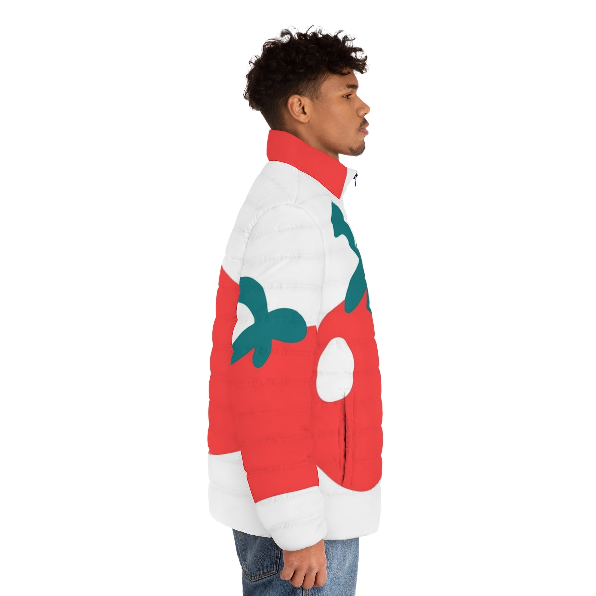 Fruits Puffer Jacket 2 with music, singer, and hip hop inspired design - men side right