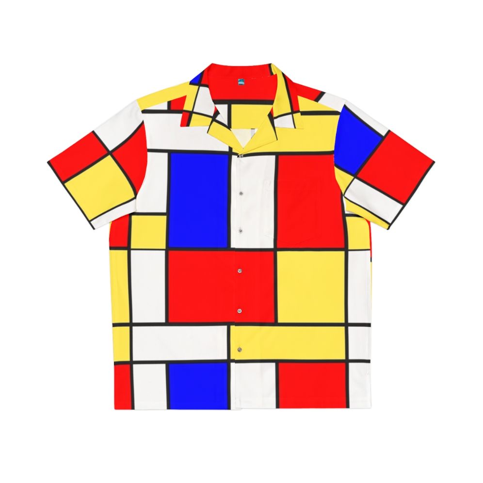 Mod 60s Mondrian Style Abstract Hawaiian Shirt