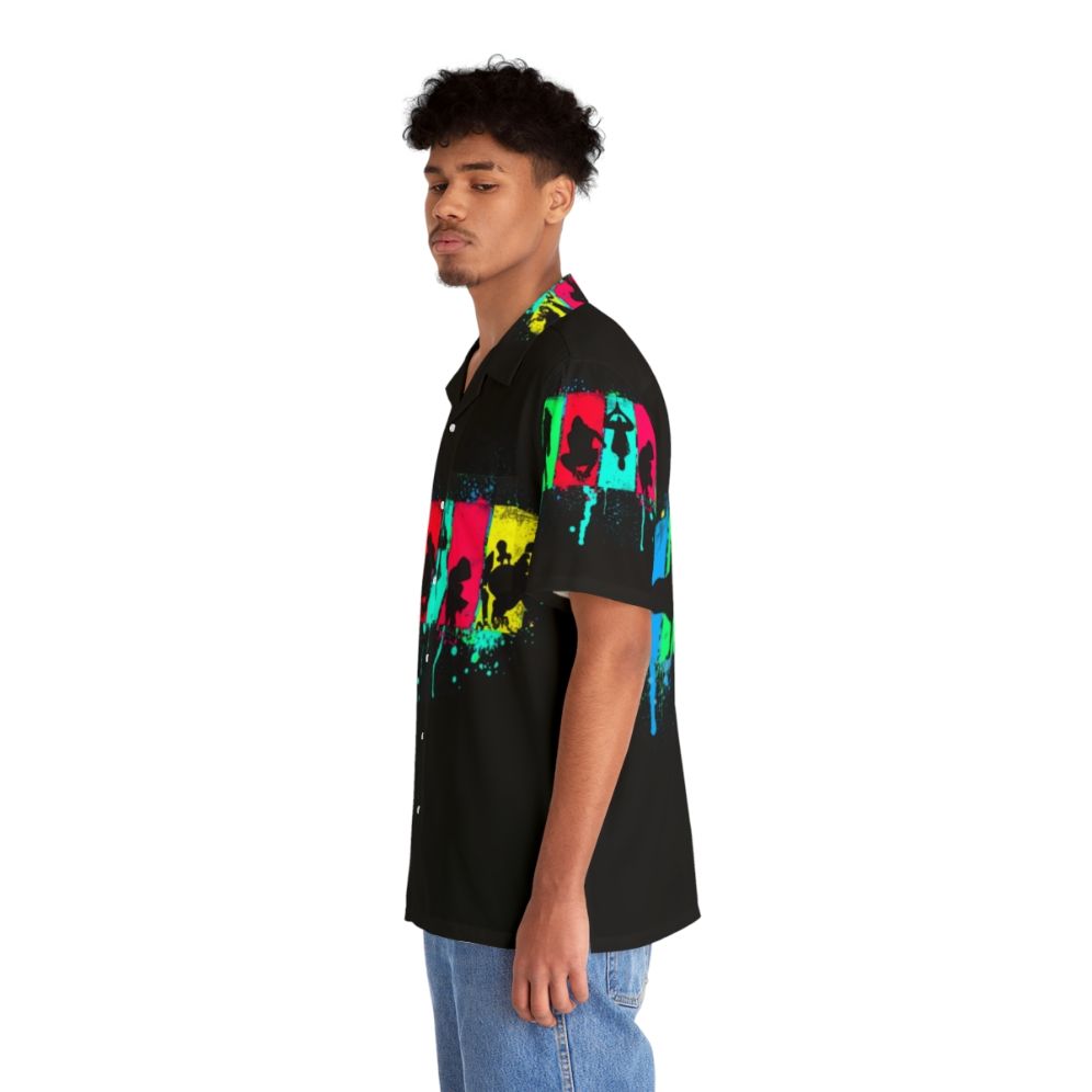 Neon Spider Souls Hawaiian Shirt with Spiderverse Inspired Silhouette Design - People Left