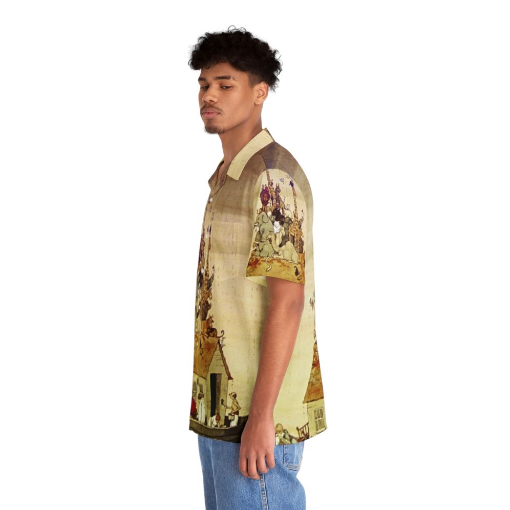 W Heath Robinson Noah's Arc Fantasy Hawaiian Shirt - People Left