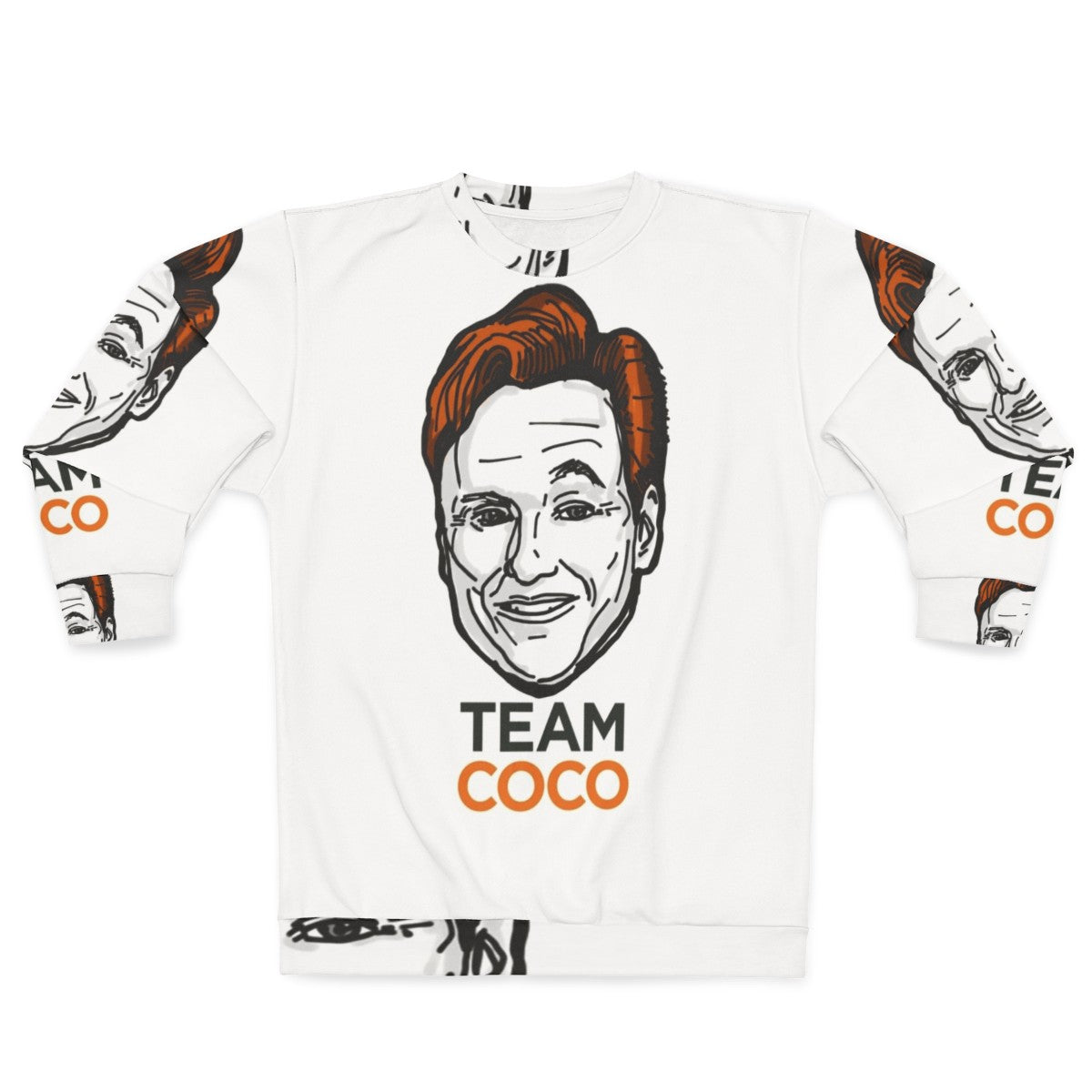 Conan O'Brien Team Coco Smiles Eyebrows Sweatshirt