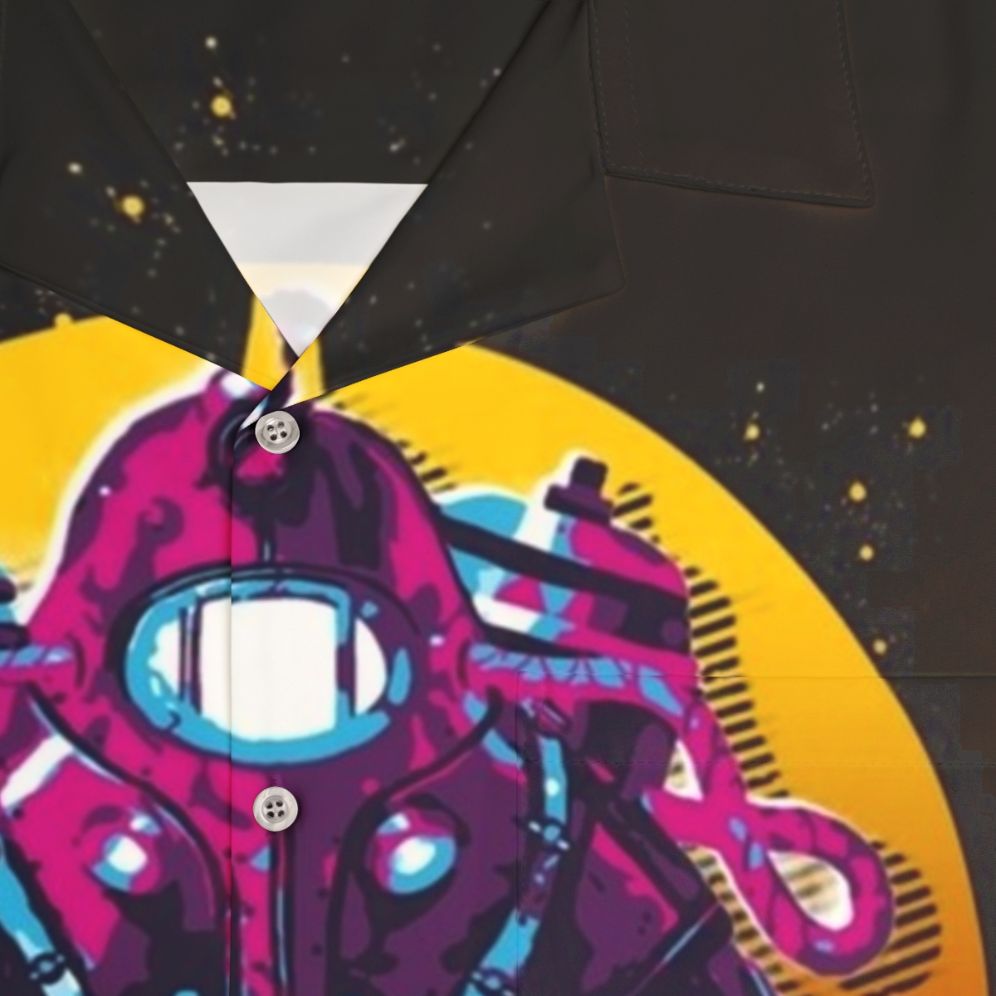 Bioshock Big Daddy 80s Retro Hawaiian Shirt - Detail