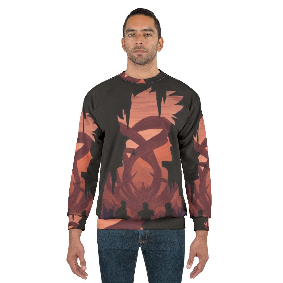 Anime manga hero sweatshirt with Naruto inspired graphic - men