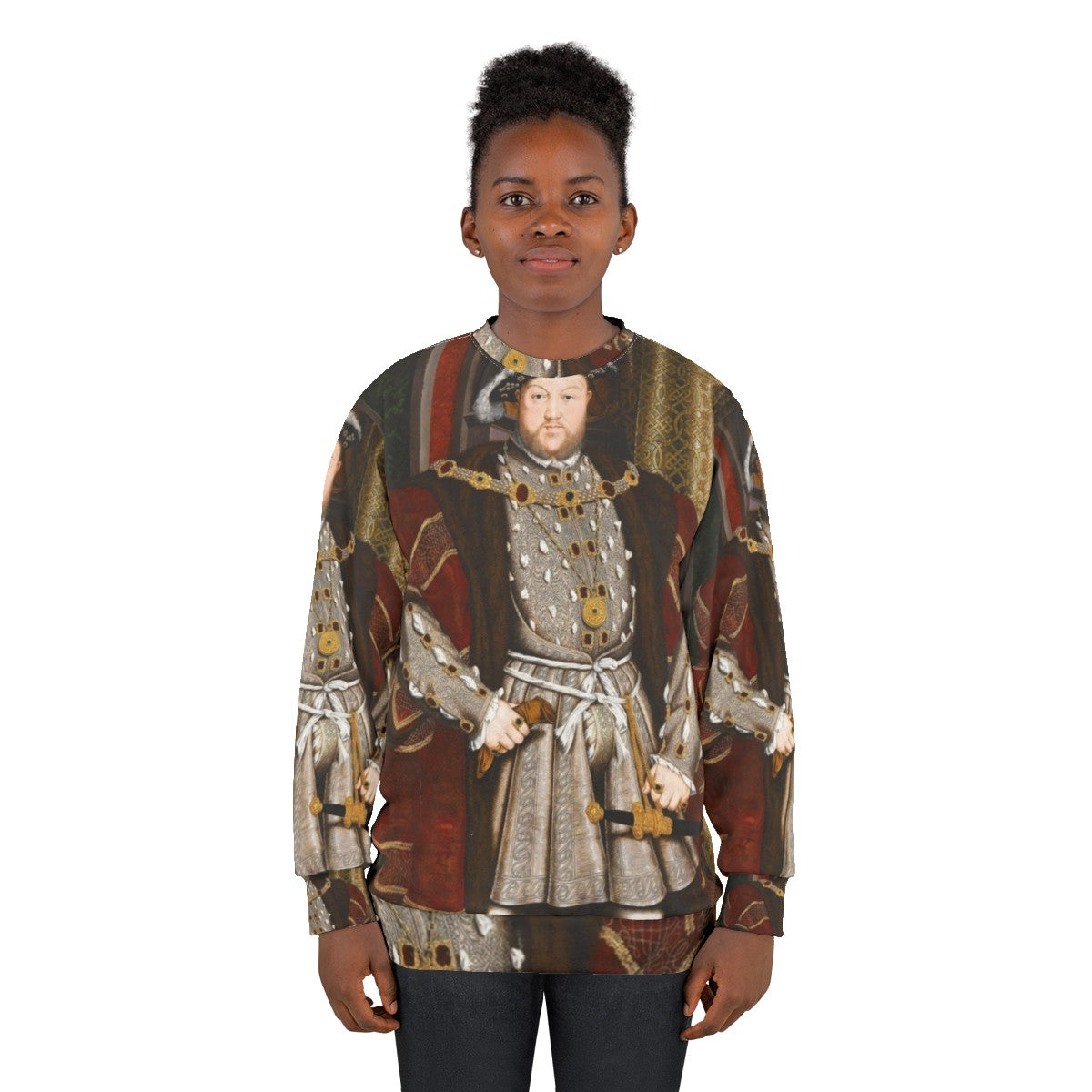 Henry VIII Tudor Monarch Sweatshirt with Iconic Holbein Portrait - women