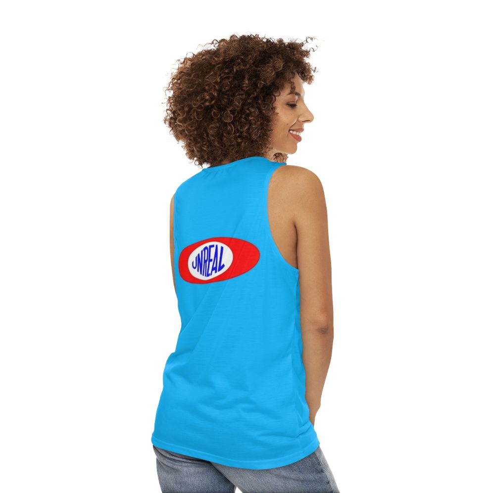 Retro-style "Game On" unisex tank top - women back