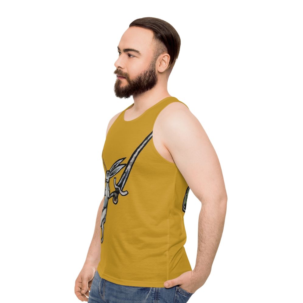 Medieval Rabbit Warrior Unisex Tank Top - men side