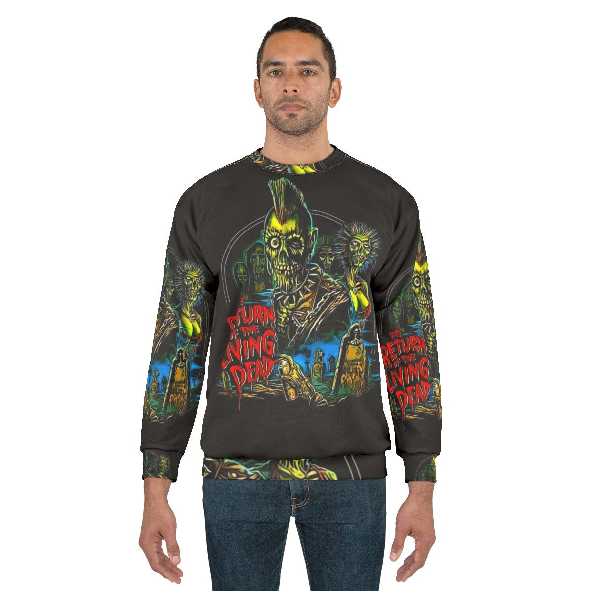 Retro 80s horror-themed 'Return of the Living Dead' Tarman sweatshirt - men