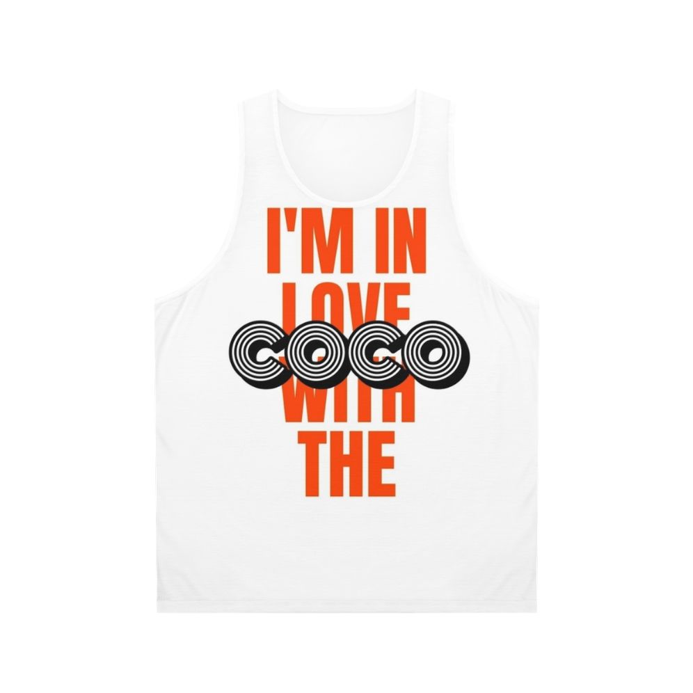 Unisex tank top with "I'm In Love With The Coco" design