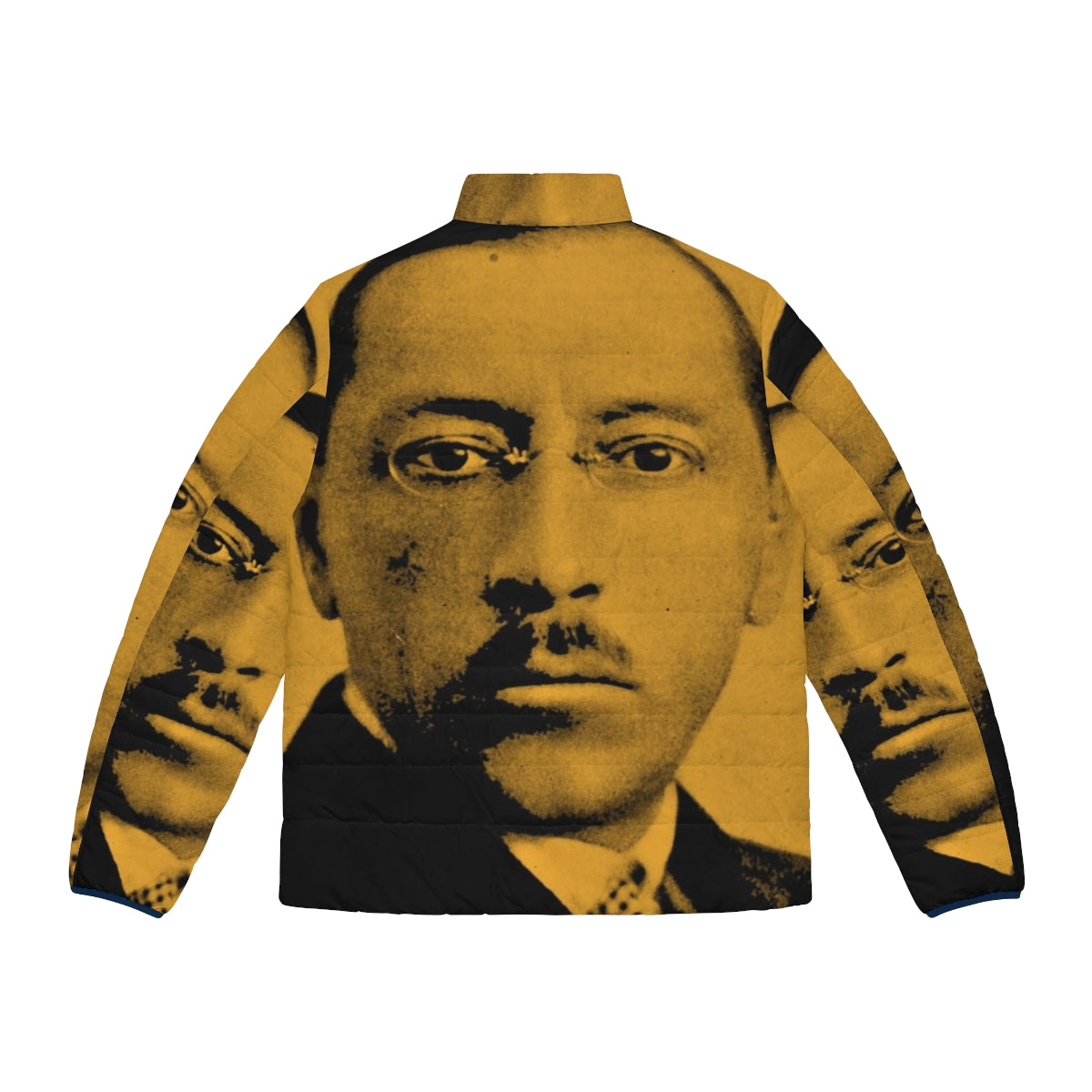 Portrait of acclaimed classical composer Igor Stravinsky wearing a stylish puffer jacket - Back