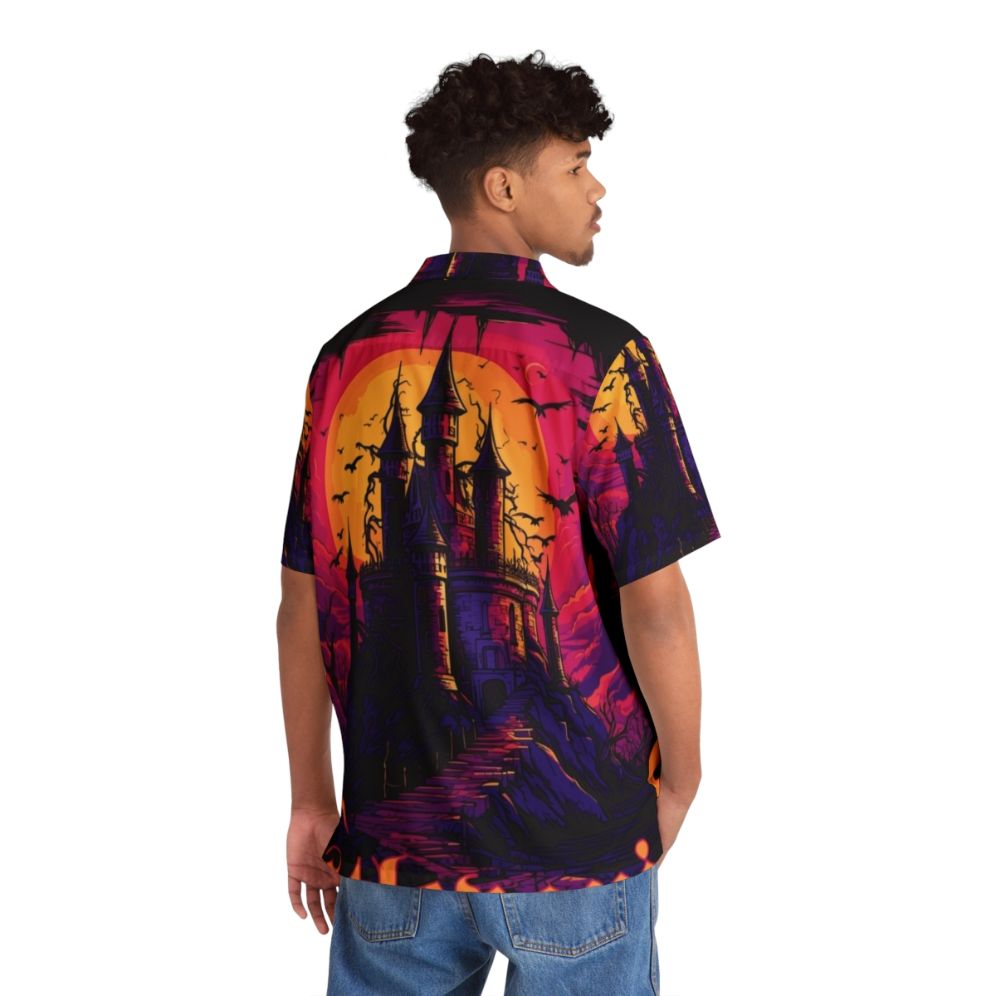 Castlevania Vaporwave Hawaiian Shirt with Dracula and Alucard - People Back