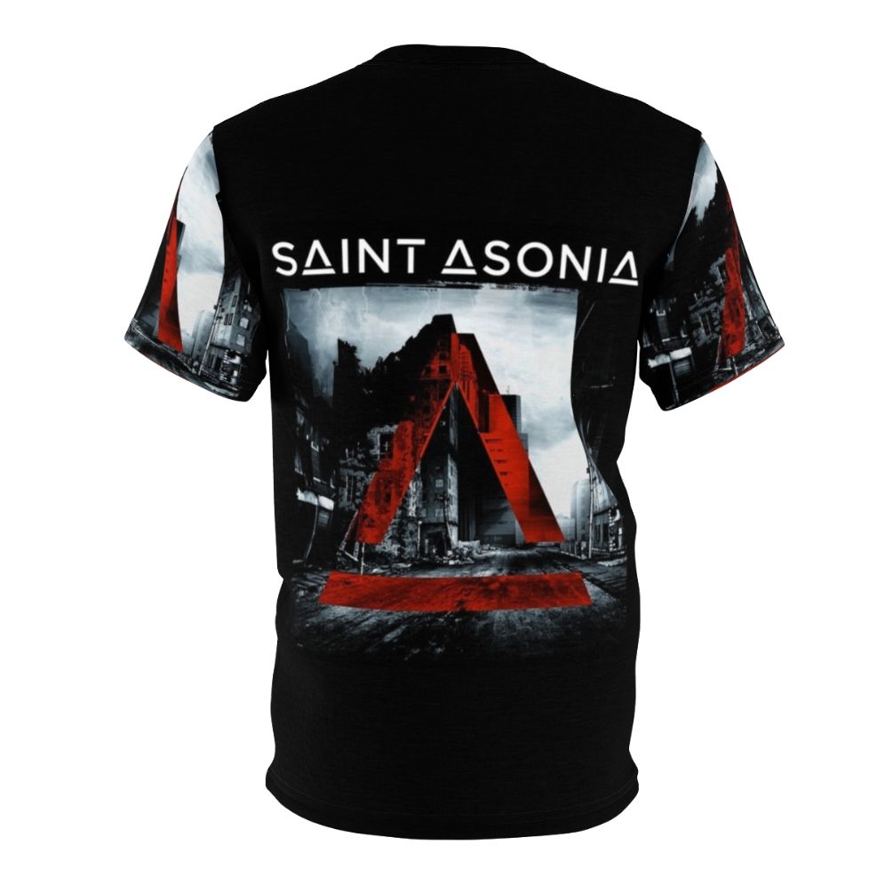 Saint Asonia Inspired Graphic T-shirt for Rock Music Enthusiasts - Back