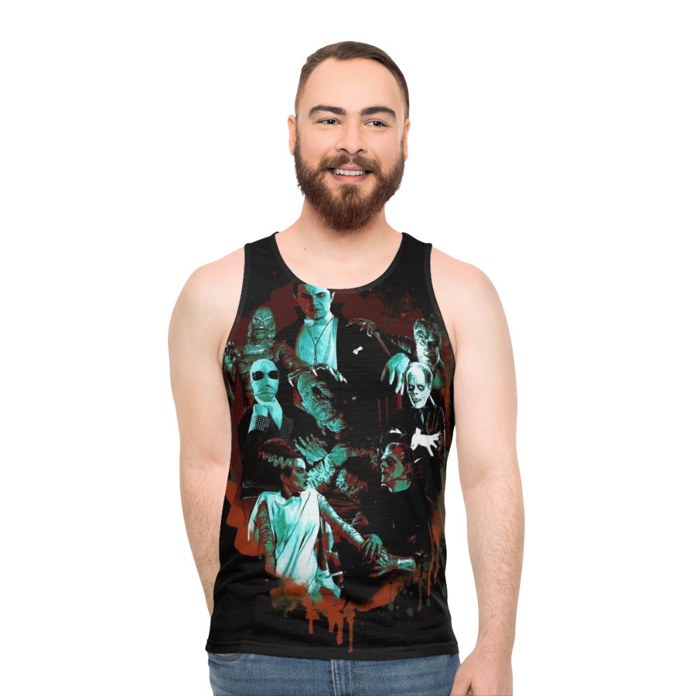 Unisex tank top featuring classic universal monsters - men