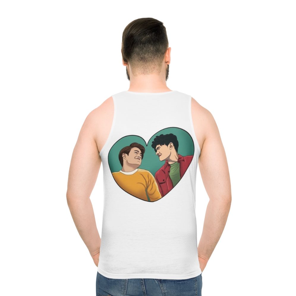 Heartstopper Nick and Charlie Friendship Unisex Tank Top - men back