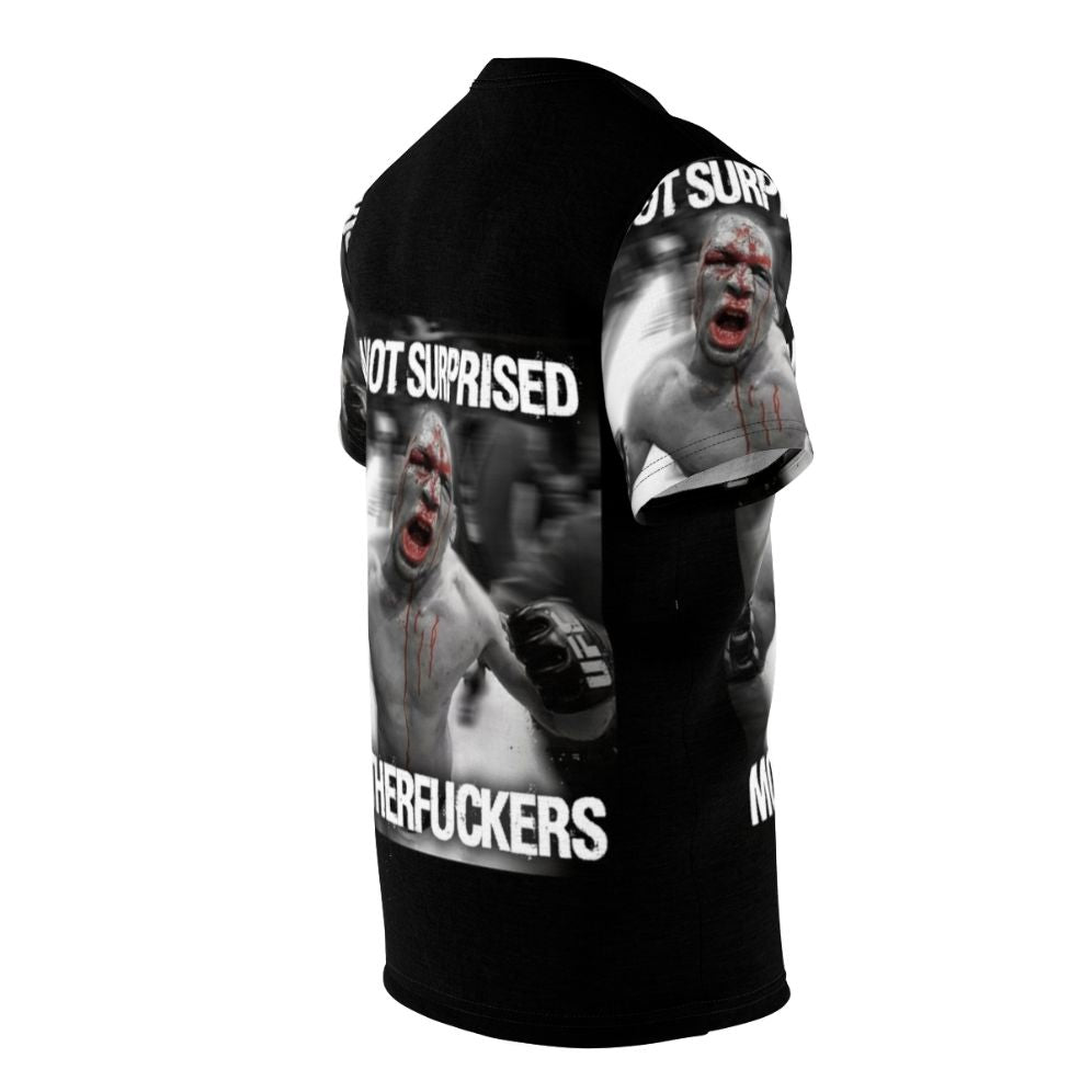 Nate Diaz inspired mixed martial arts t-shirt with "Not Surprised Motherfuckers" design - men right