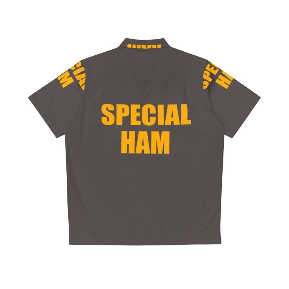 Vintage style Hawaiian shirt featuring Icarly's Penny and special ham - Back