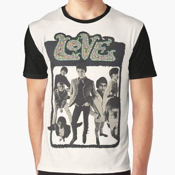 Vintage graphic t-shirt featuring Arthur Lee and his psychedelic rock band Love