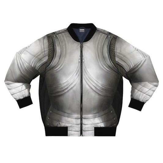 Gothic knight cuirass design bomber jacket