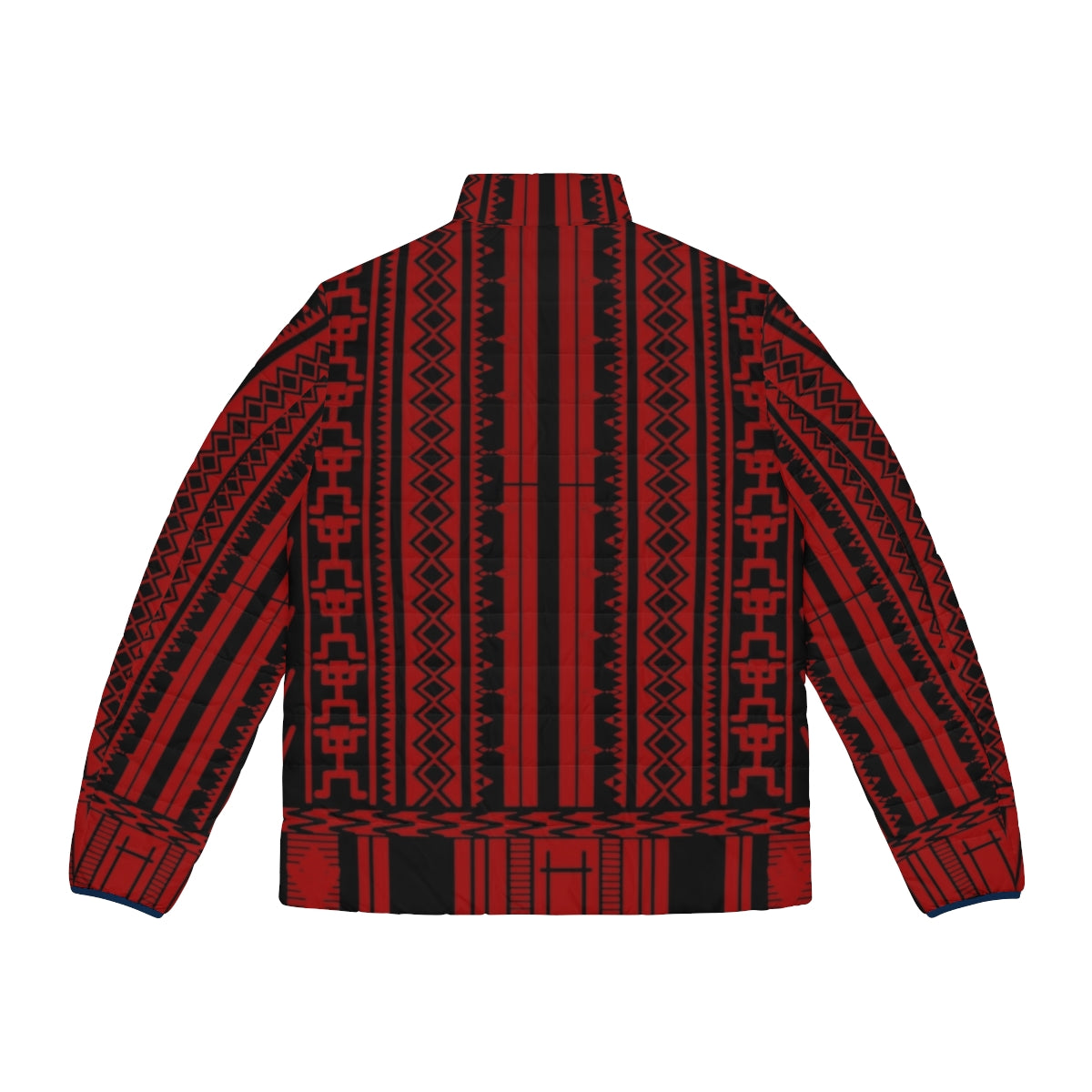 Ifugao weave puffer jacket with unique tribal patterns - Back