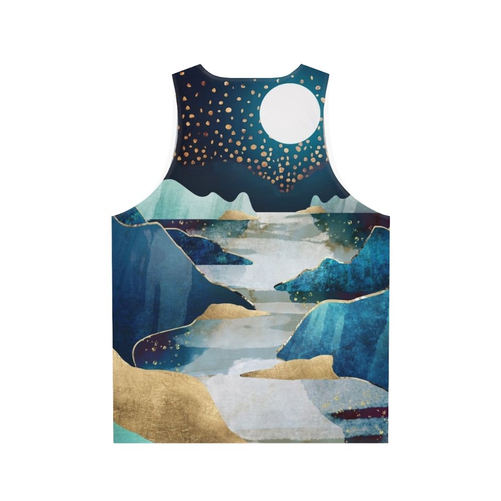 Unisex tank top with a moon glow celestial design - Back