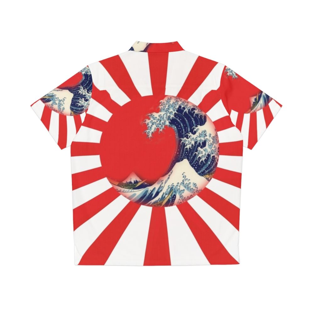 Stylish Hawaiian shirt featuring the iconic "Great Wave off Kanagawa" by Hokusai - Back