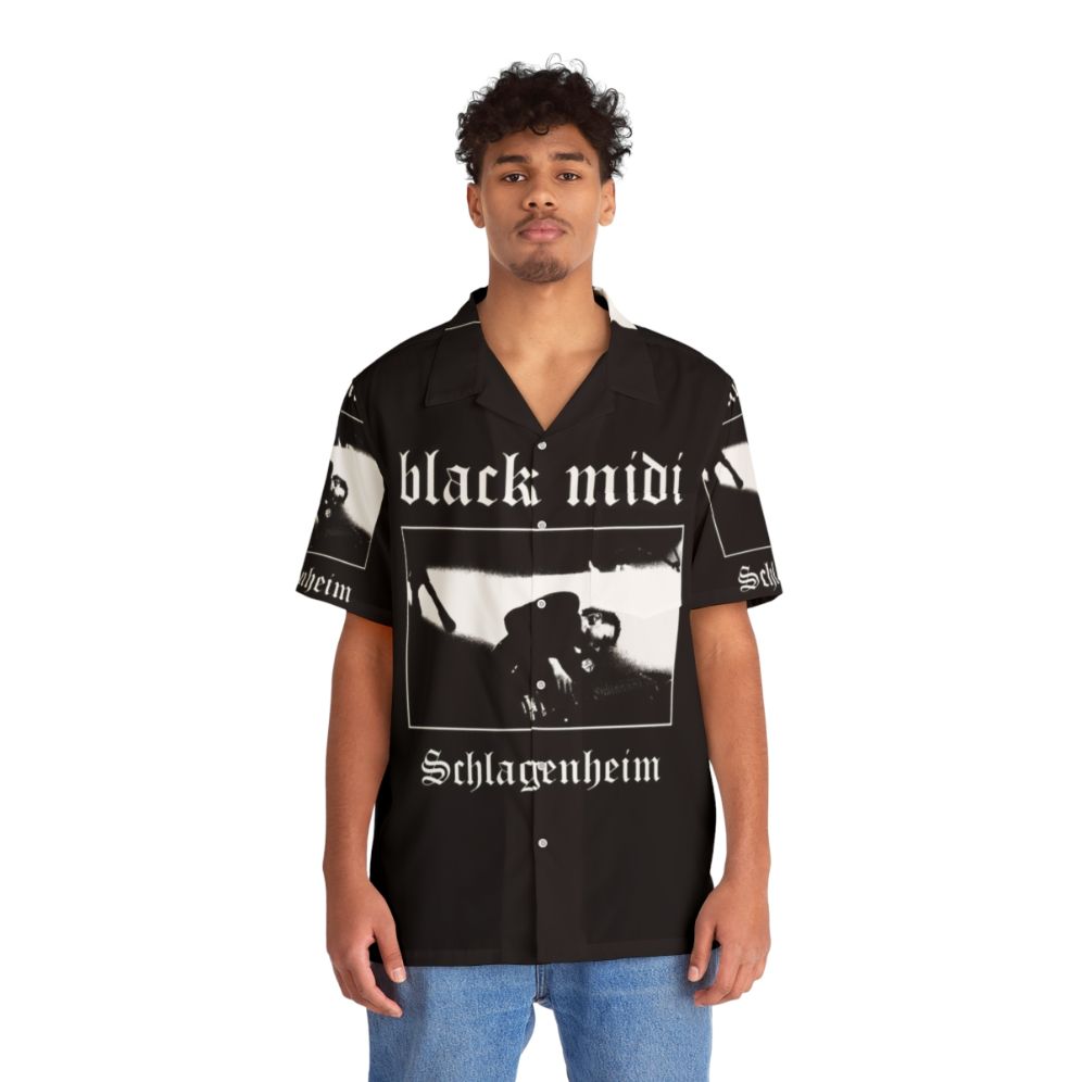 Black Midi Schlagenheim Metal Hawaiian Shirt - People Front