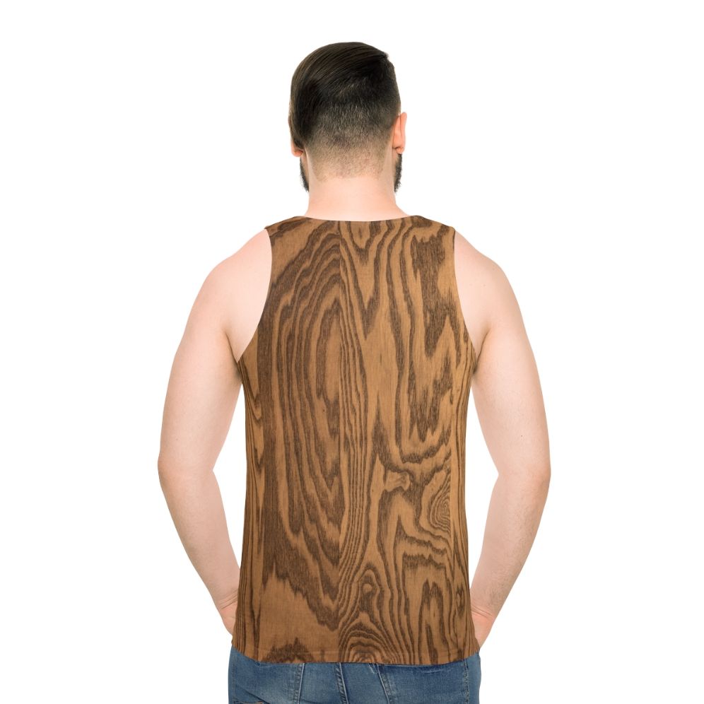 Wood Grain Unisex Tank Top - men back