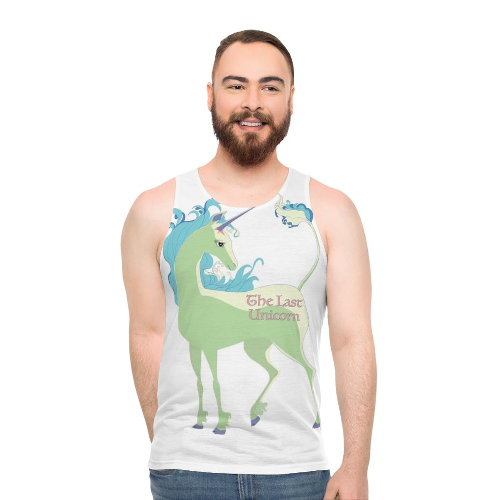 The Last Unicorn' unisex green unicorn tank top - men