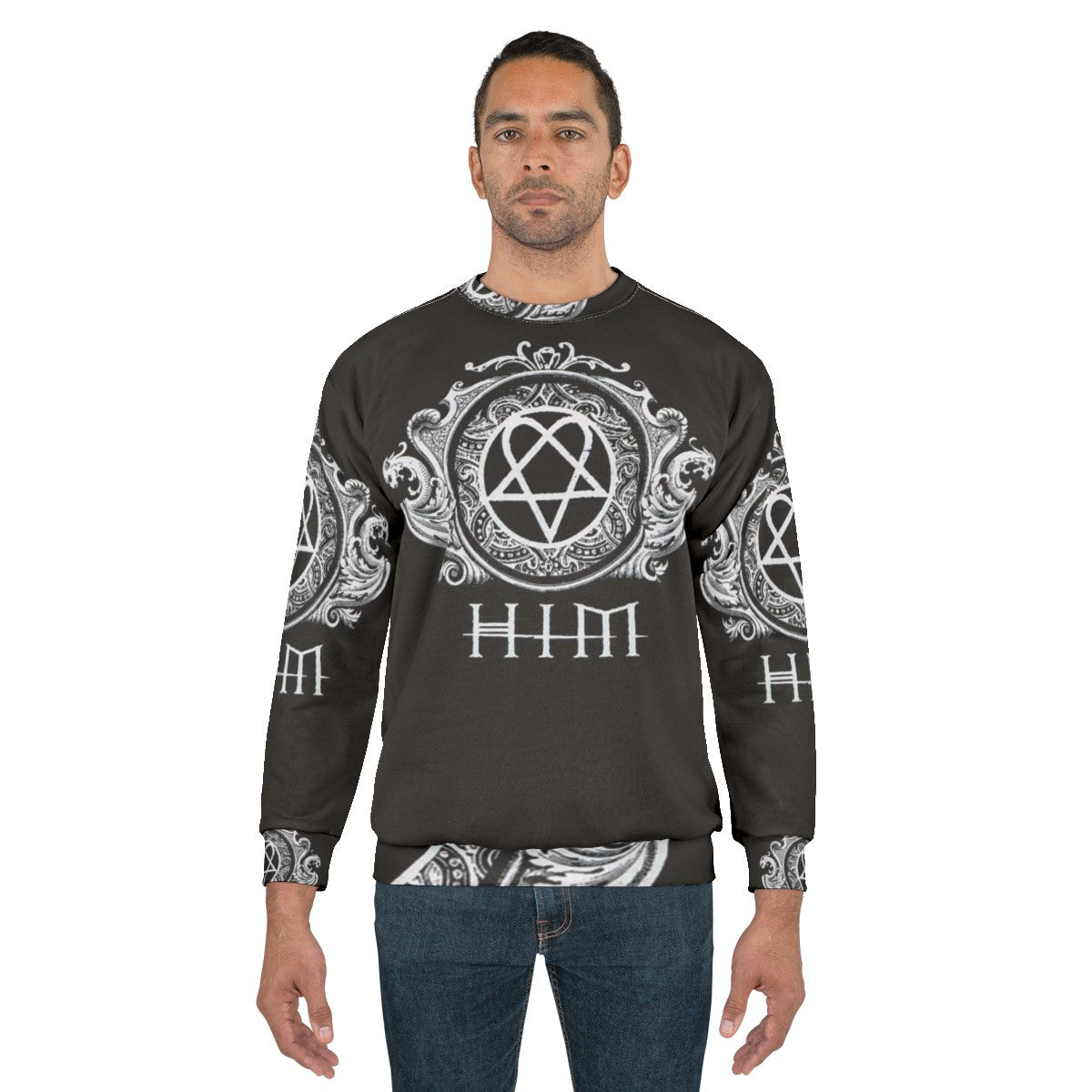 HIM band sweatshirt featuring the iconic heartagram logo - men