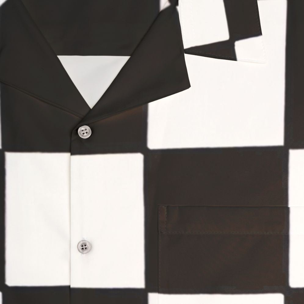 Checkered black and white Hawaiian shirt - Detail