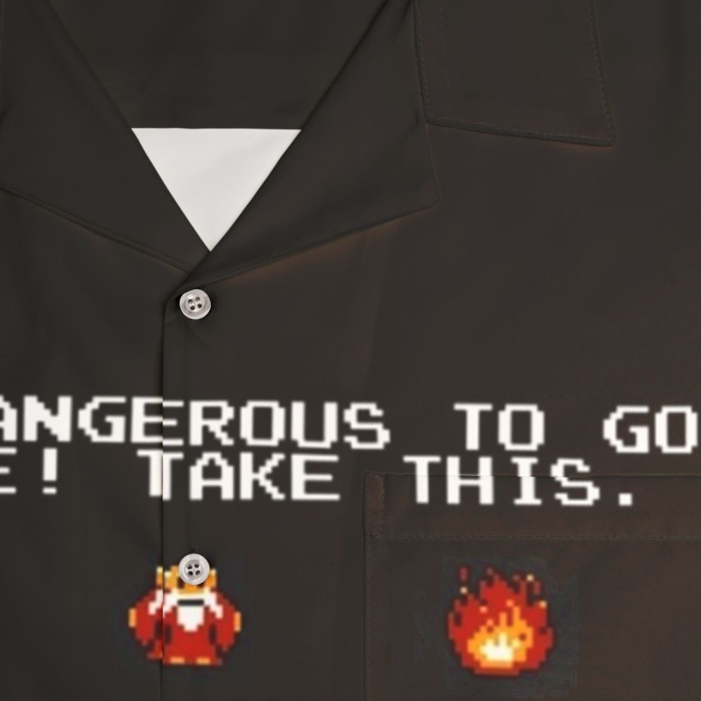 Zelda "It's Dangerous to Go Alone" Hawaiian Shirt - Detail