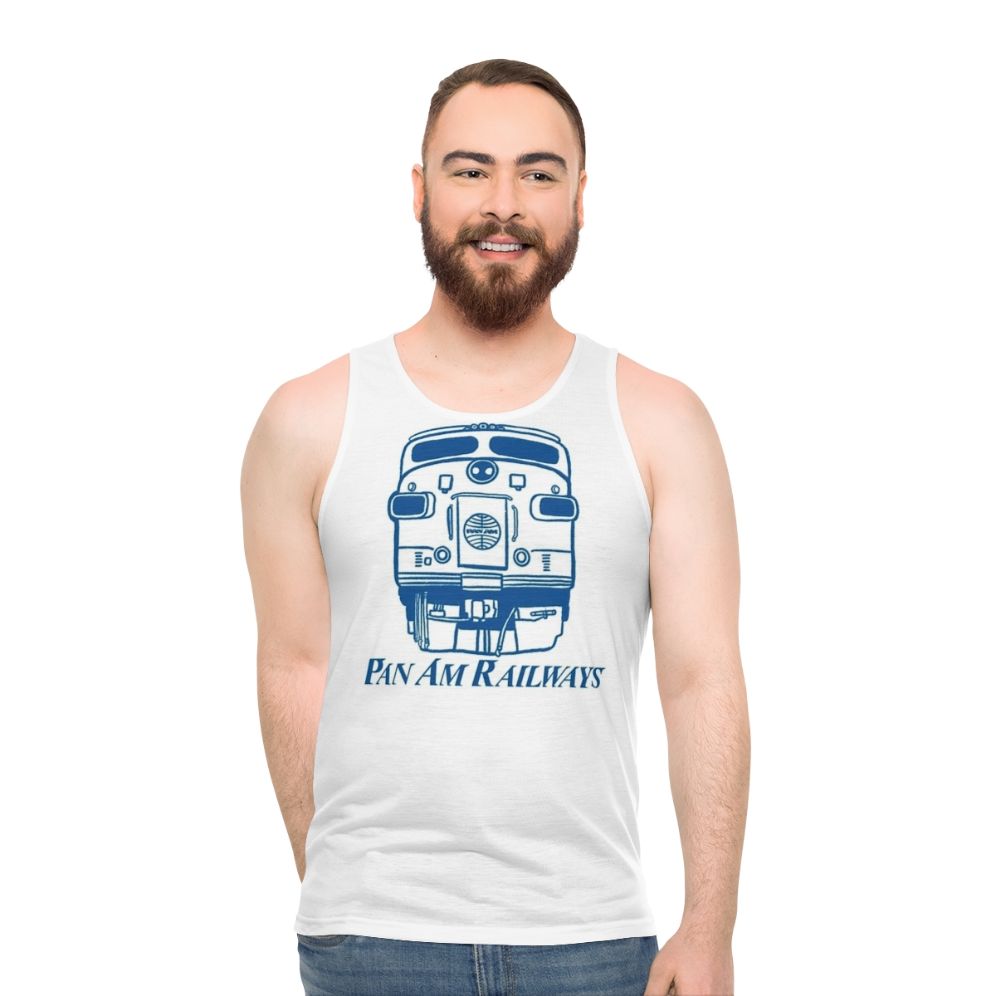 Vintage-inspired Pan Am Railways unisex tank top - men