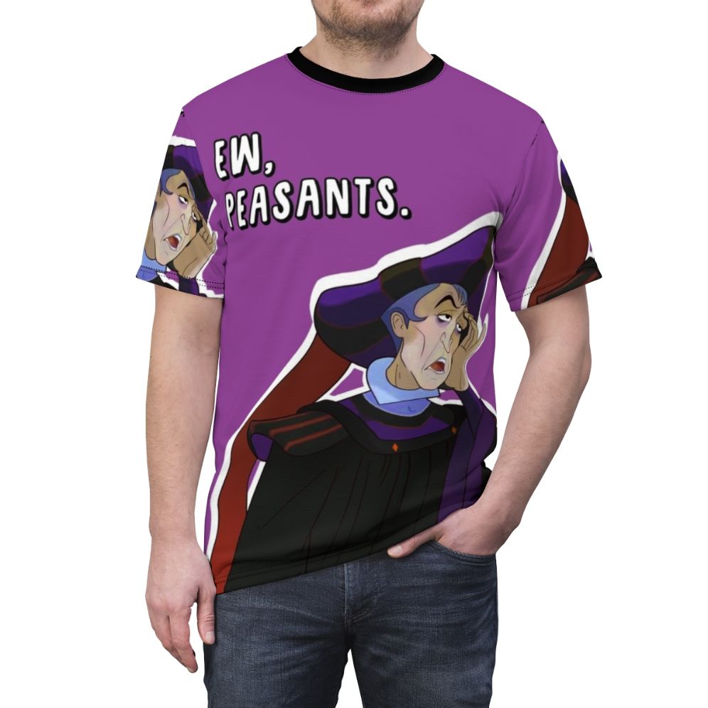 Ew Peasants AOP T-shirt featuring the iconic Disney villain Claude Frollo from The Hunchback of Notre Dame - men front