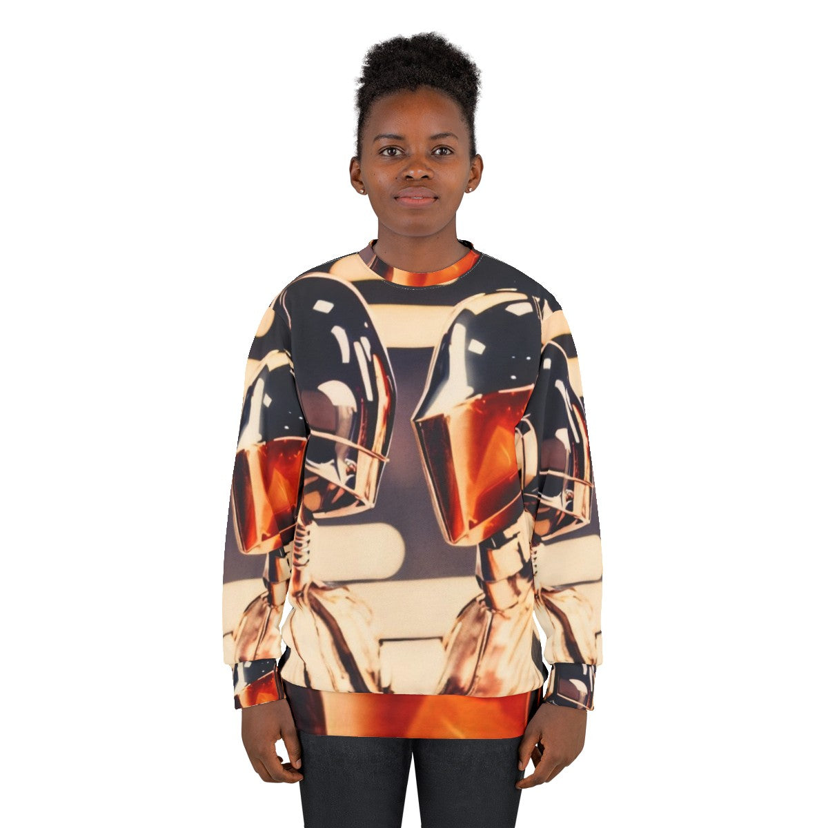 Get Lucky Disco 1970s Music Pop Robot Sweatshirt - women