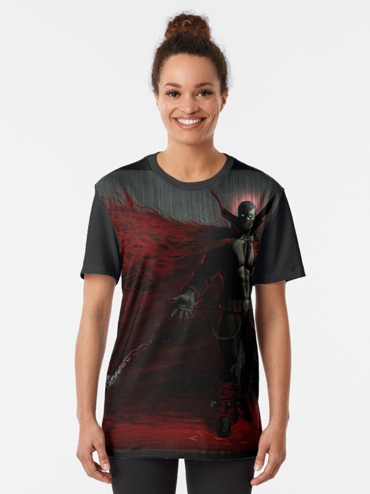 Spawn comic book-inspired graphic t-shirt with fantasy art design for Mortal Kombat 11 fans - Women