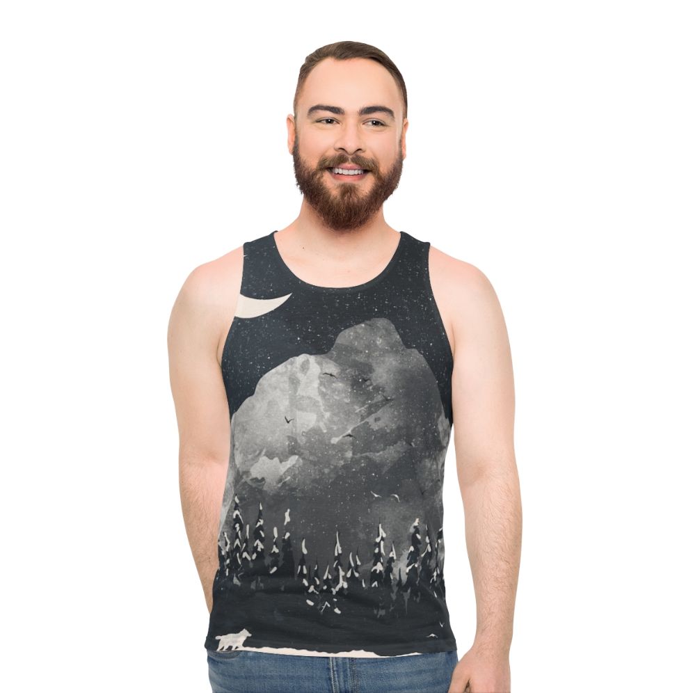 Winter Wolf Nature Inspired Unisex Tank Top - men