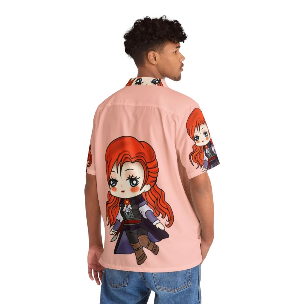 Assassin's Creed Elise Chibi Fan Art Hawaiian Shirt - Flat lay