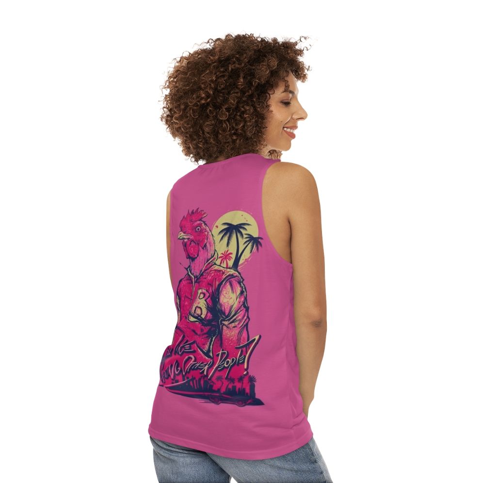 Hotline Miami Richard Unisex Tank Top - women back