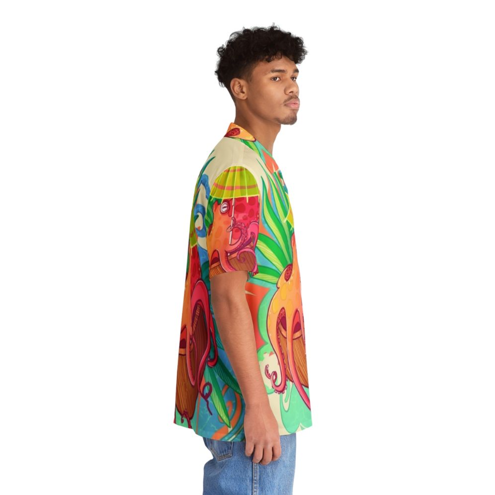 Colorful Hawaiian shirt with cartoon octopus design - People Pight